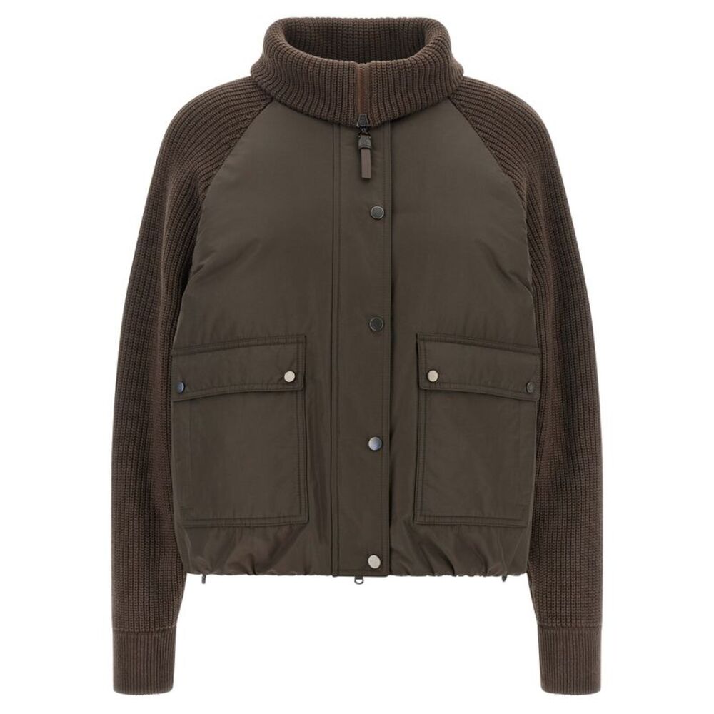 Brunello Cucinelli Brown Cotton Full-Length Women's Jacket